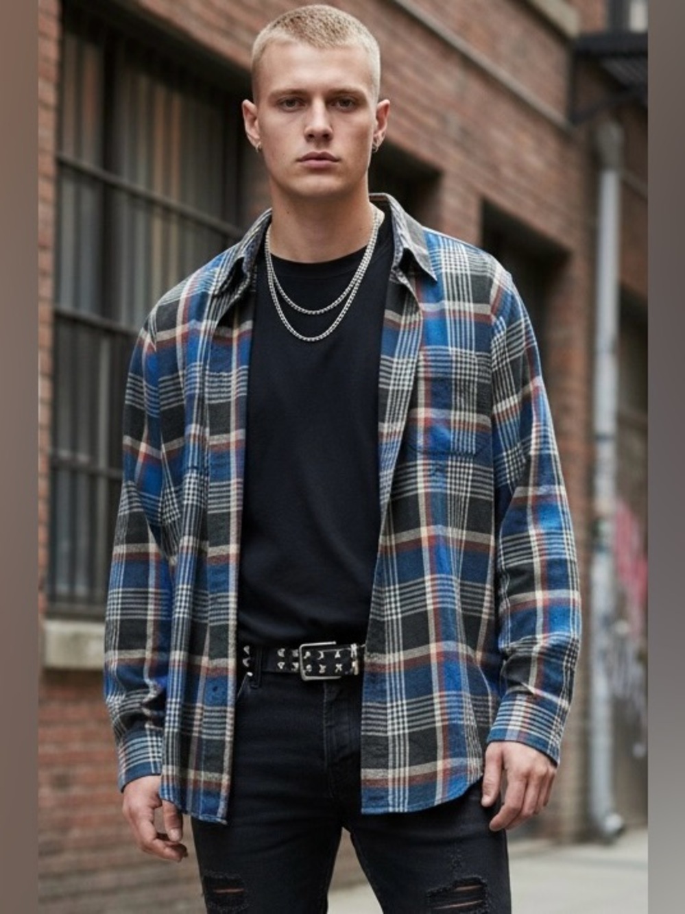 Vintage McGregor Bagpiper Plaid Flannel Shirt Mens M 90s Grunge Skater Cotton